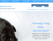Tablet Screenshot of dognamers.com